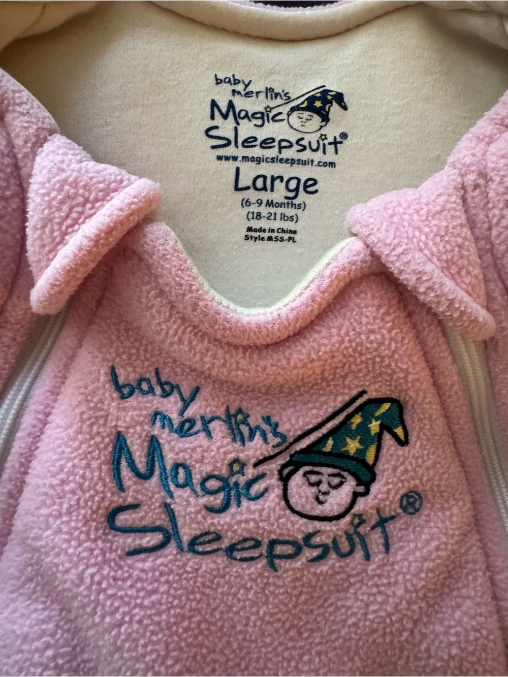 Magic Sleepsuit Pink Fleece One-Piece - Brand: Nested (Magic Sleepsuit) - Picture 2 of 3